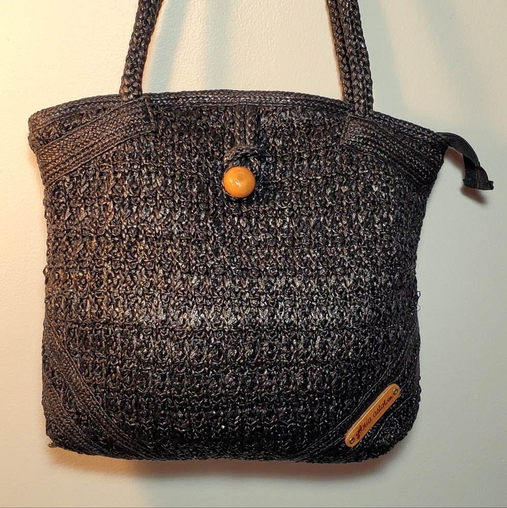 gloria astor straw vintage  women Bag Color Black Sarne